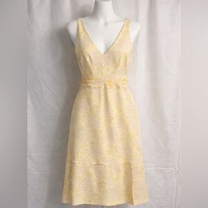 Kay Unger New York Yellow Silk Floral Easter Dress Size 10